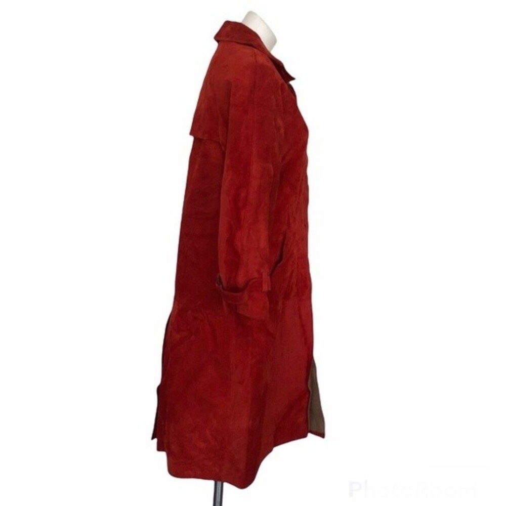 BEGED OR Israel Suede Coat Fully Lined Rust Color Midi Womens Size 8 VINTAGE - Picture 3 of 8